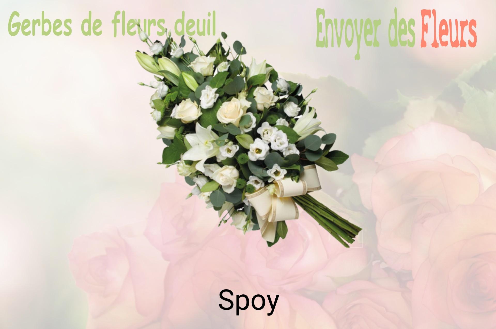 Gerbe de fleurs de deuil livrée à Spoy